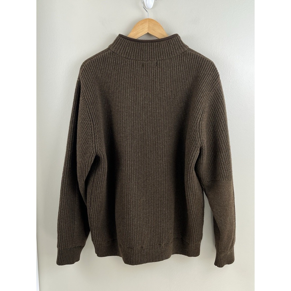 L.L. Bean Mens 1/4 Zip Waterfowl Lambswool Sweater Wind Stopper Goretex Sz Lg - Picture 5 of 10
